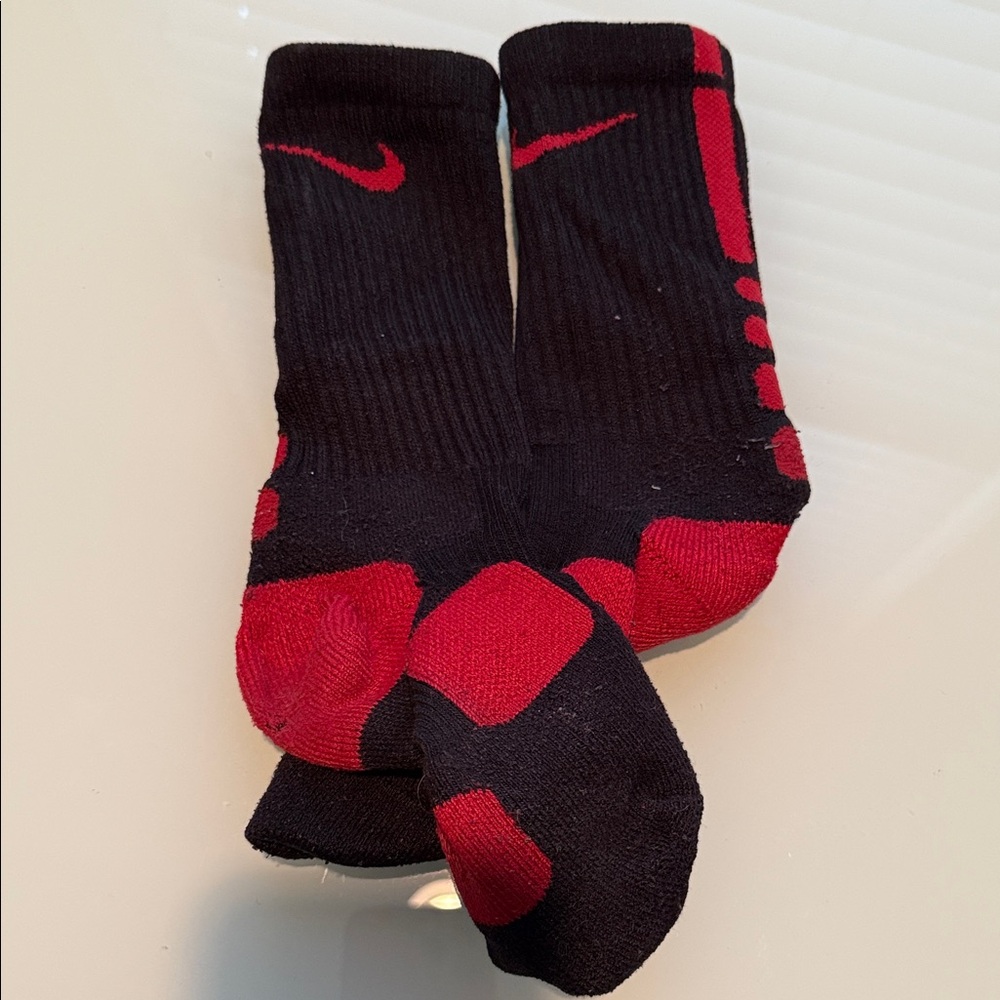 Nike Elite Men's Athletic Socks in Black and Red